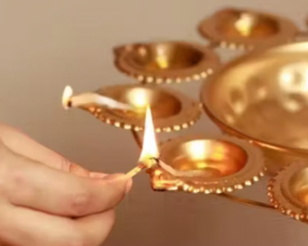 Lotus Shape Metal Diyas for Diwali